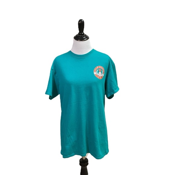 Love & Pineapples Women's M Medium Crewneck T-Shirt "Pet all the Dogs" Turquoise - Picture 2 of 7